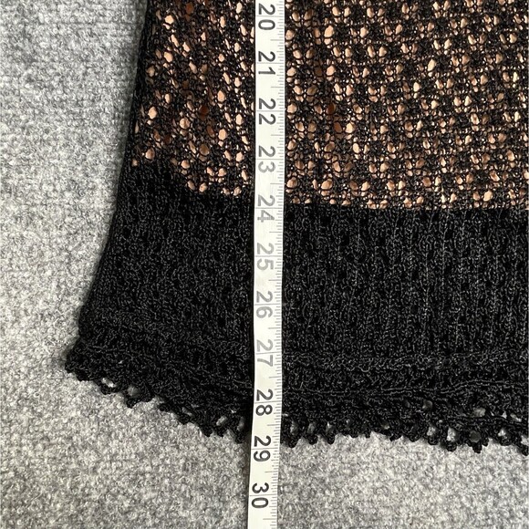 J Jill Skirt Size Large Black Lace Overlay Midi Adjustable Stretch Waist - Picture 7 of 7